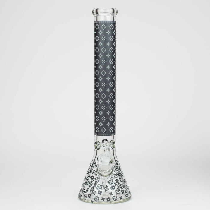 18" LV Glow in the dark 7 mm glass water bong