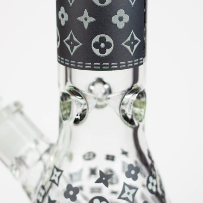 18" LV Glow in the dark 7 mm glass water bong Bongs ONE
