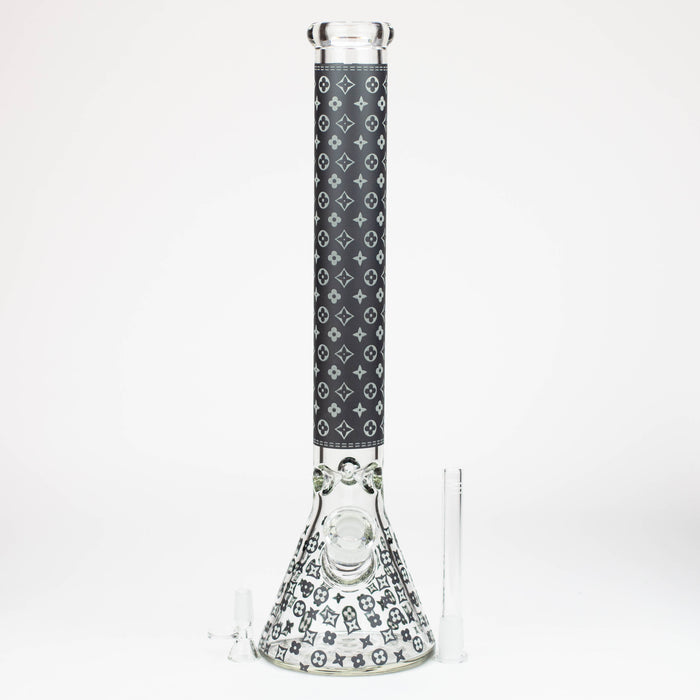 18" LV Glow in the dark 7 mm glass water bong Bongs ONE