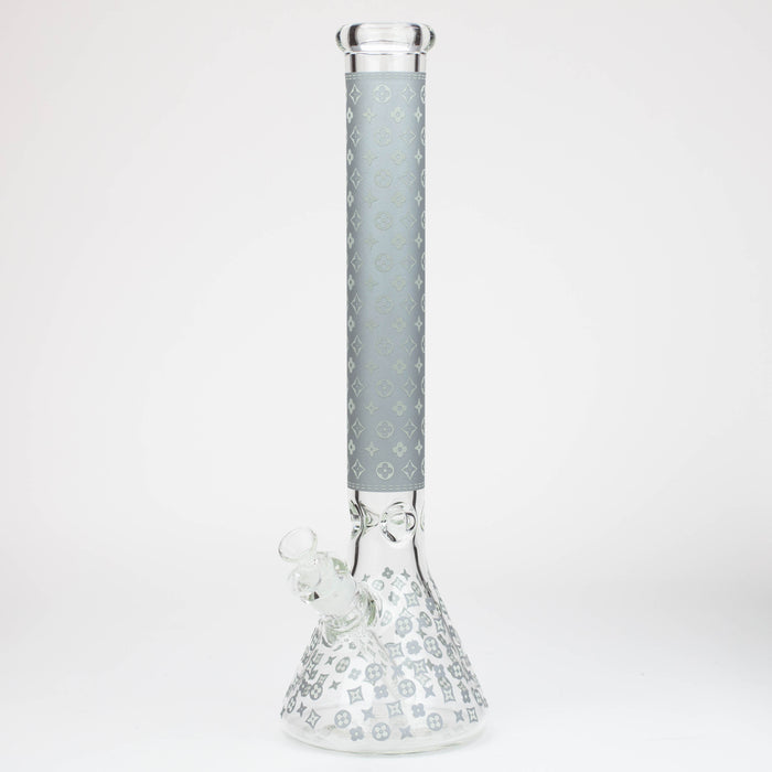 18" LV Glow in the dark 7 mm glass water bong Bongs ONE Grey