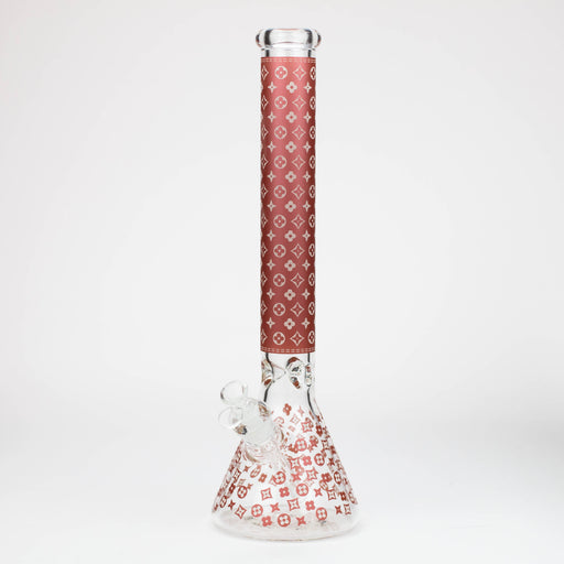 18" LV Glow in the dark 7 mm glass water bong Bongs ONE Red