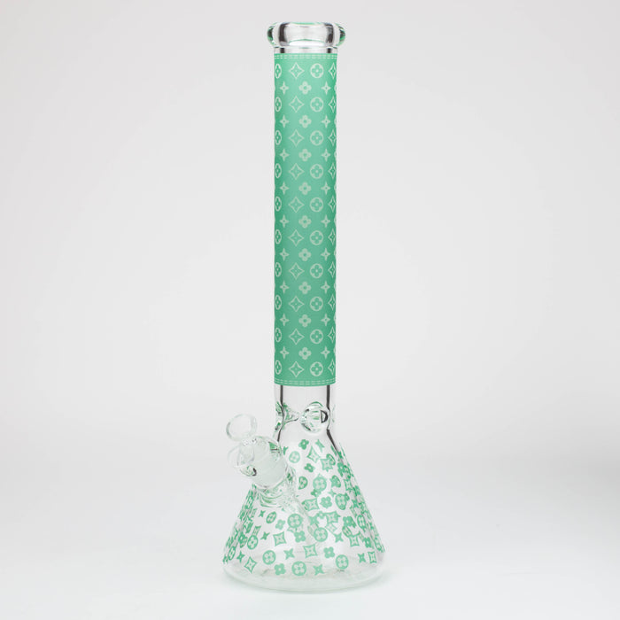 18" LV Glow in the dark 7 mm glass water bong Bongs ONE Green