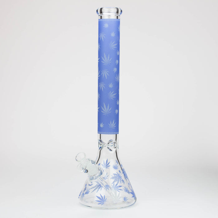 18" Leaf Glow in the dark 7 mm glass water bong Glass Bong ONE Blue