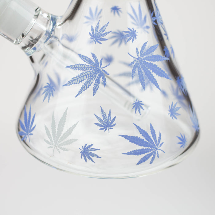 18" Leaf Glow in the dark 7 mm glass water bong Glass Bong ONE