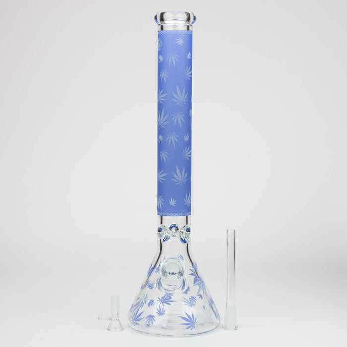 18" Leaf Glow in the dark 7 mm glass water bong Glass Bong ONE
