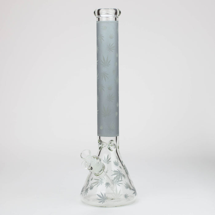 18" Leaf Glow in the dark 7 mm glass water bong Glass Bong ONE Grey