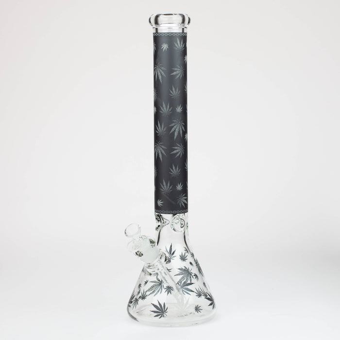 18" Leaf Glow in the dark 7 mm glass water bong Glass Bong ONE Black
