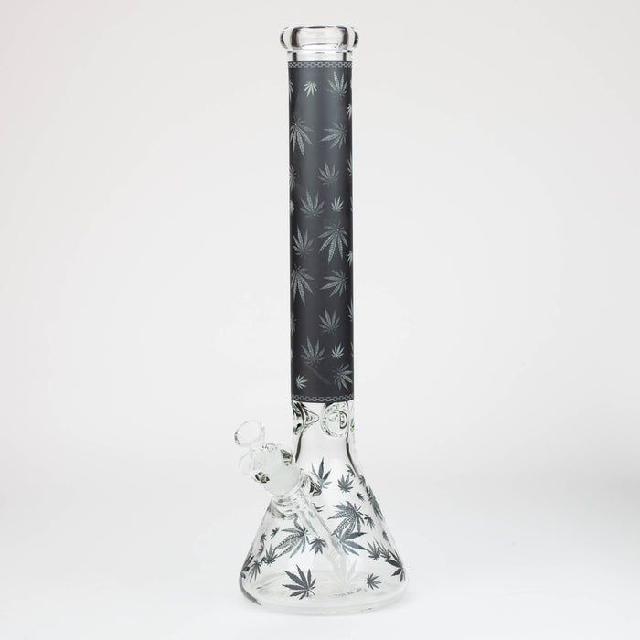 18" Leaf Glow in the dark 7 mm glass water bong