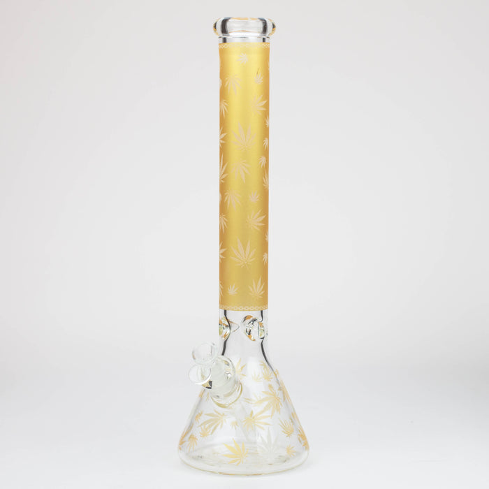 18" Leaf Glow in the dark 7 mm glass water bong Glass Bong ONE Gold