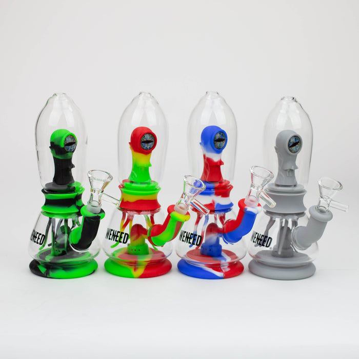 WENEED®- 7" Silicone Monster Double Filter bong