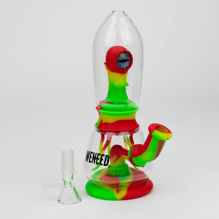 WENEED®- 7" Silicone Monster Double Filter bong