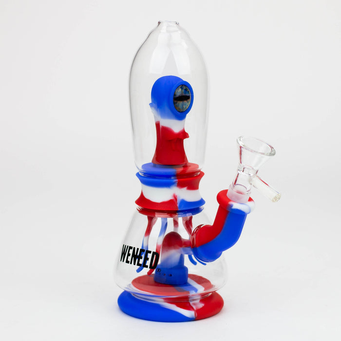 WENEED®- 7" Silicone Monster Double Filter bong Silicone Bong WENEED® Blue/Red