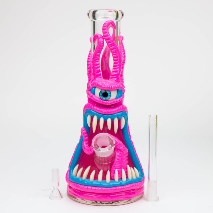 12.5" Resin 3D artwork 7mm glass beaker water bong [TS112] Resin · Silicone · Plastic Bong ONE