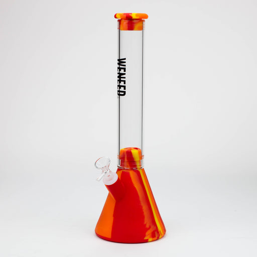 WENEED®- 12" Silicone Glass Beaker bong Bongs WENEED® Red/Yellow