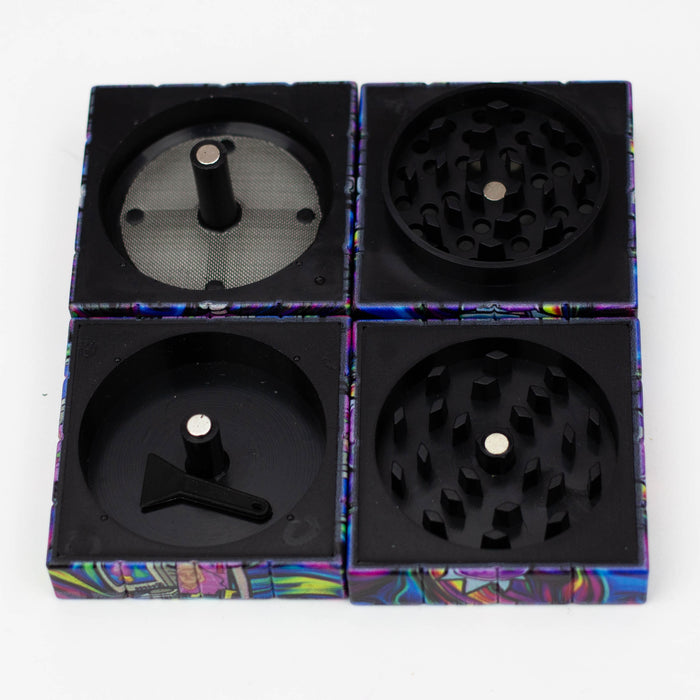 Cartoon Cube Herb Grinder - 4 Parts Regular Grinder BANKA