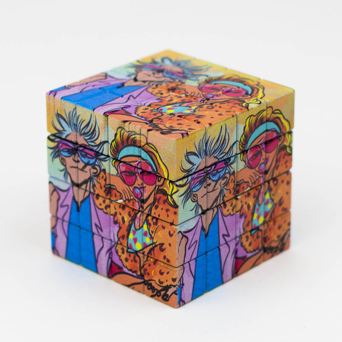 Cartoon Cube Herb Grinder - 4 Parts Regular Grinder BANKA Cartoon B