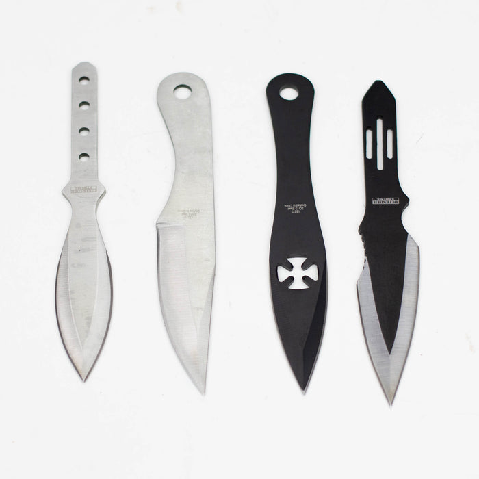 Defender 5.5"  Throwing Knife 24 Pc Set Stainless Steel 4 Styles [13273]