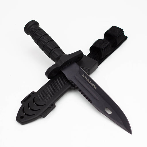 Hunt-Down 12.5" All Black Hunting Knife [HD-13395] Fixed Blade Knife Canadian Distributor