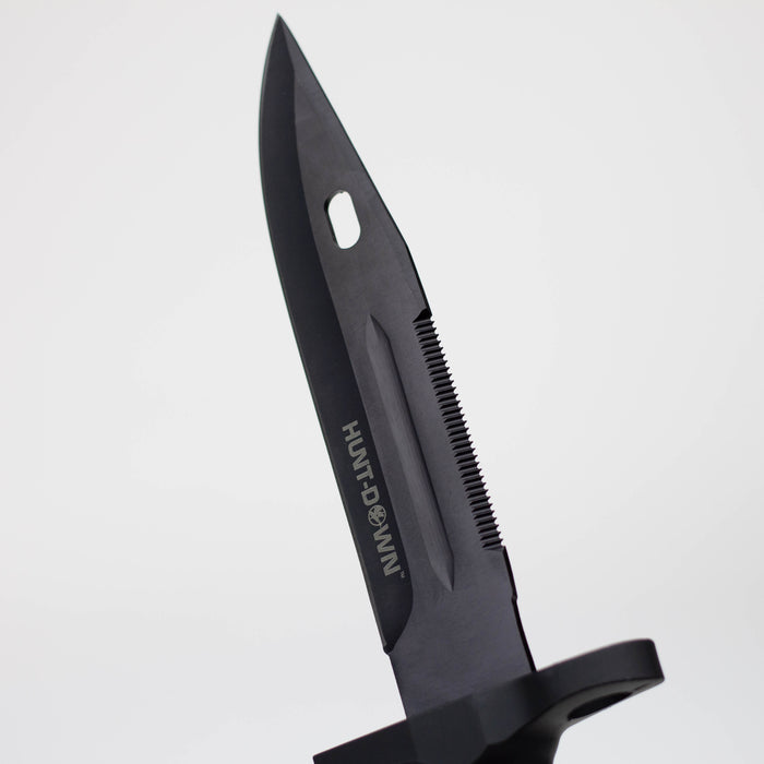 Hunt-Down 12.5" All Black Hunting Knife [HD-13395] Fixed Blade Knife Canadian Distributor