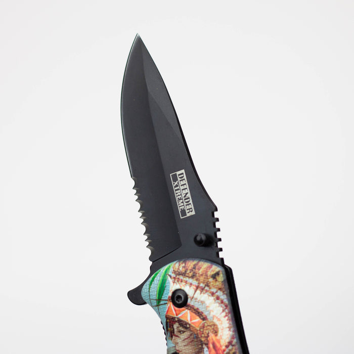 8.5" Defender-Xtreme  Native Warrior Folding Knife  [13547]