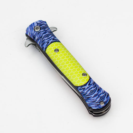 8.5" Folding Knife Rescue Stainless Steel Unique Art Handle [13436] Folding Knife Canadian Distributor