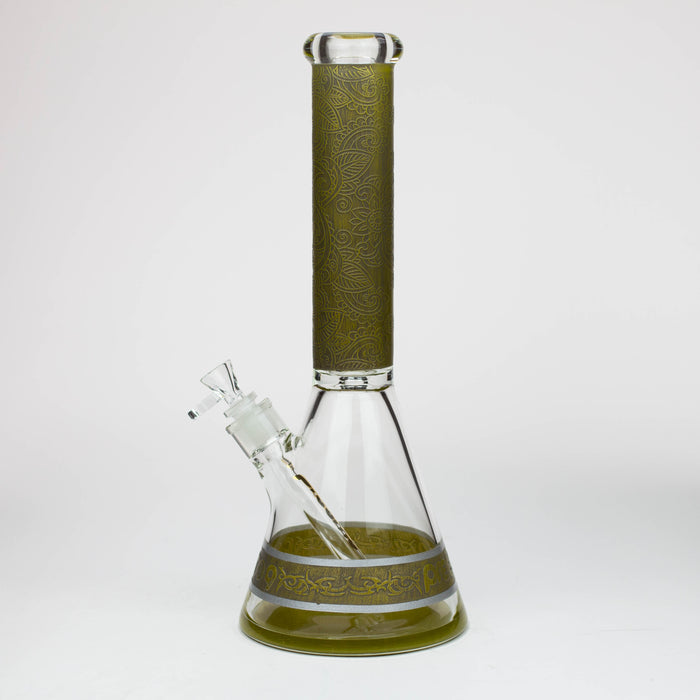preemo - 15 inch 9mm Painted Sandblast Beaker [P057] Glass Bong preemo