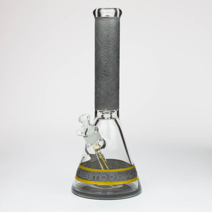 preemo - 15 inch 9mm Painted Sandblast Beaker [P057] Glass Bong preemo SILVER
