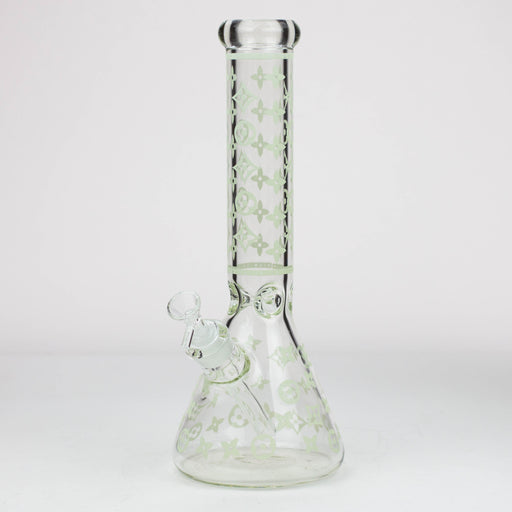 14" Luxury Pattern glow in the dark / 7mm / glass beaker bong [CH-107] Bongs Canadian Distributor