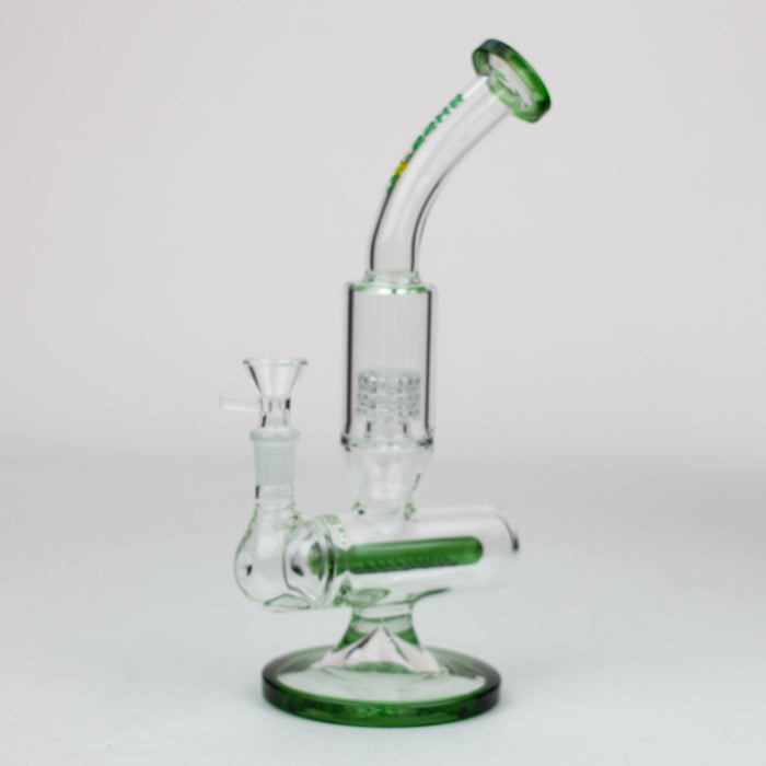 10" inline diffuser glass bong [AK904] Glass Bong Canadian Distributor Green