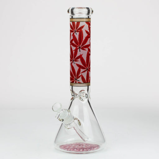 14" Leaf Pattern / 7mm / glass beaker bong [A21] Bongs Canadian Distributor