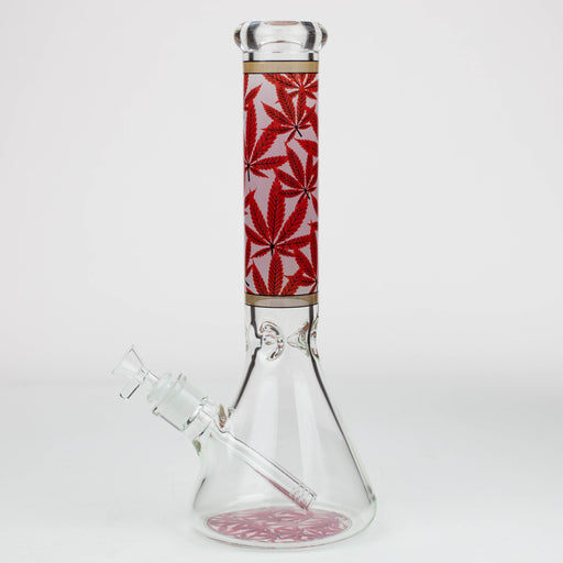 14" Leaf Pattern / 7mm / glass beaker bong [A21] Bongs Canadian Distributor