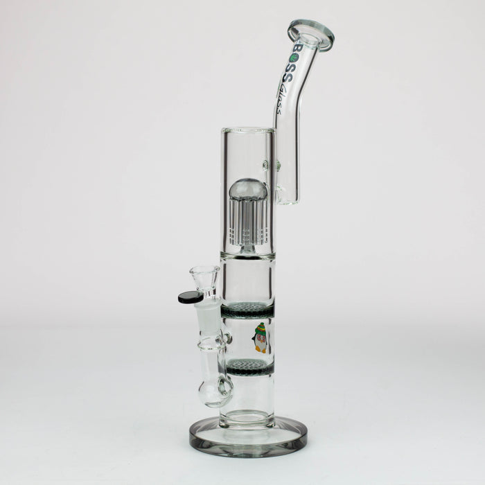 16" tree arm percolator and honeycomb diffuser glass bong [B8] Bongs Canadian Distributor Black