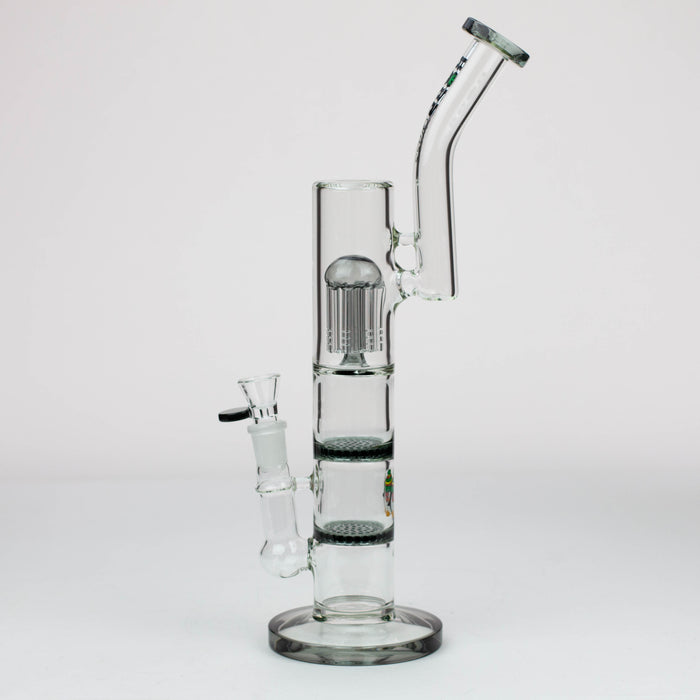 16" tree arm percolator and honeycomb diffuser glass bong [B8]