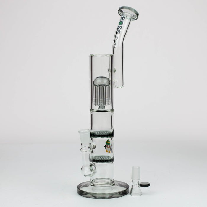 16" tree arm percolator and honeycomb diffuser glass bong [B8]