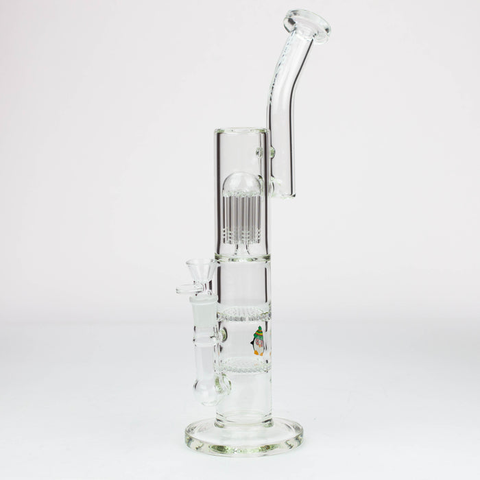 16" tree arm percolator and honeycomb diffuser glass bong [B8]