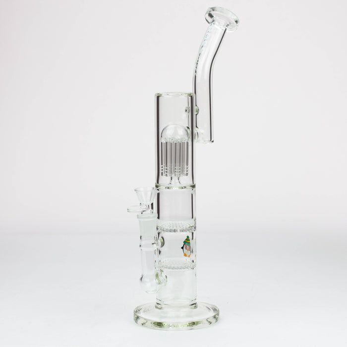 16" tree arm percolator and honeycomb diffuser glass bong [B8] Bongs Canadian Distributor Clear