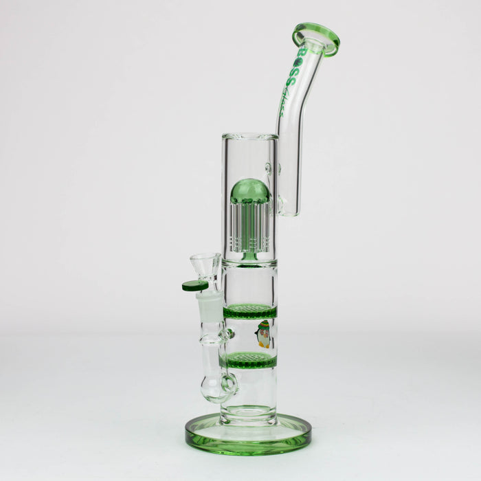 16" tree arm percolator and honeycomb diffuser glass bong [B8] Bongs Canadian Distributor Green