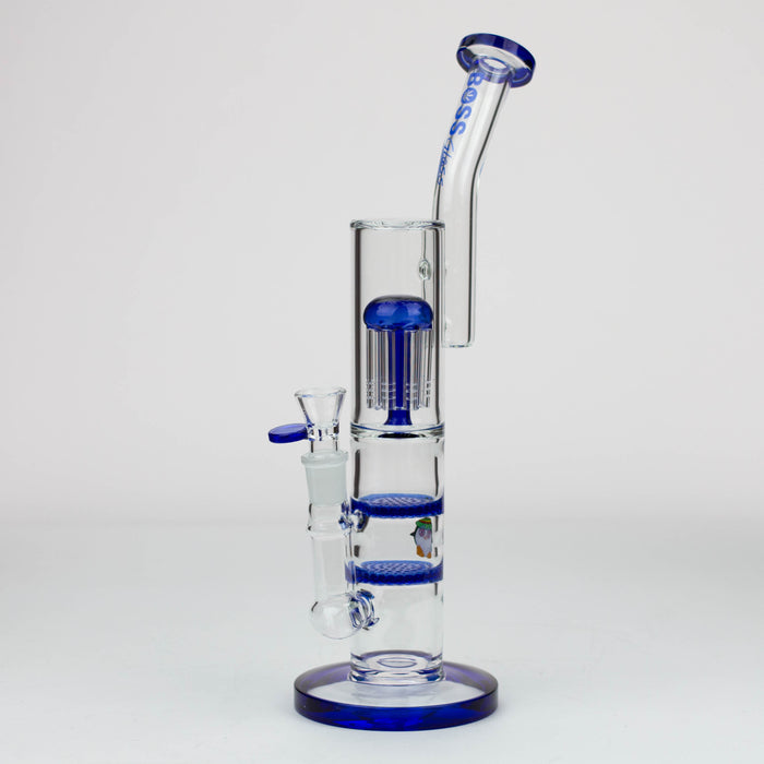 16" tree arm percolator and honeycomb diffuser glass bong [B8] Bongs Canadian Distributor Blue