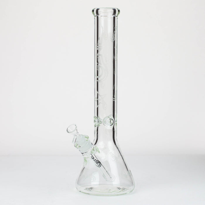16" Genie pattern 9 mm clear glass water bong [20024] Glass Bong ONE
