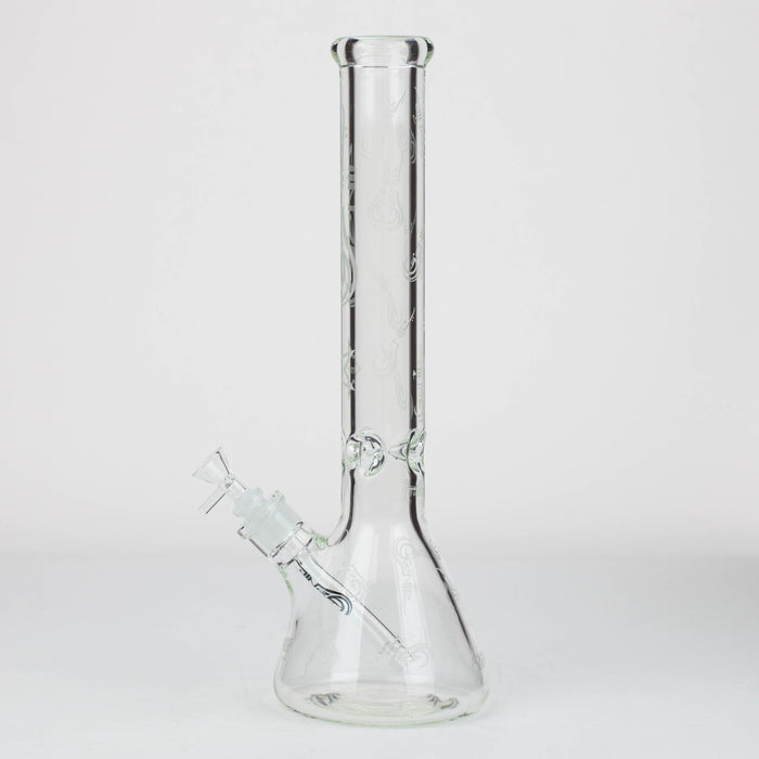 16" Genie pattern 9 mm clear glass water bong [20024] Glass Bong ONE
