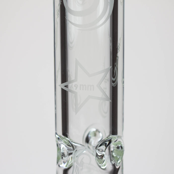 16" Genie pattern 9 mm clear glass water bong [20024]