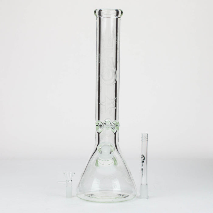 16" Genie pattern 9 mm clear glass water bong [20024] Glass Bong ONE