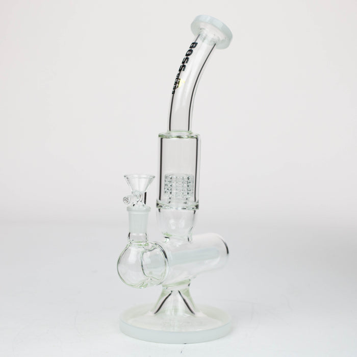 10" inline diffuser glass bong [AK904] Glass Bong Canadian Distributor White