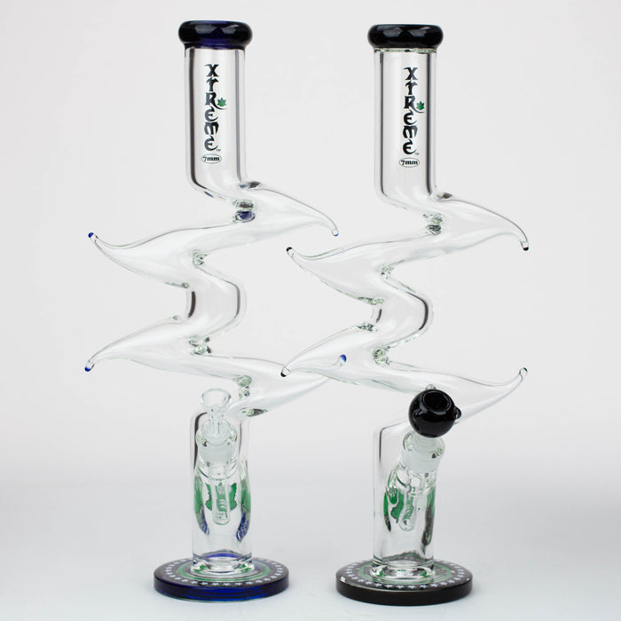 20" Xtream Zig-zag 7 mm glass water bong [XTR333] Beaker Bong Canadian Distributor
