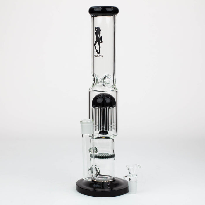 15" Volcano tree arm percolator and honeycomb diffuser glass bong [AK075]