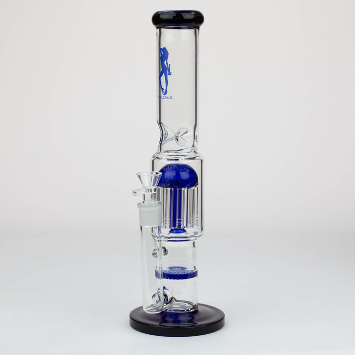 15" Volcano tree arm percolator and honeycomb diffuser glass bong [AK075] Bongs Canadian Distributor Blue