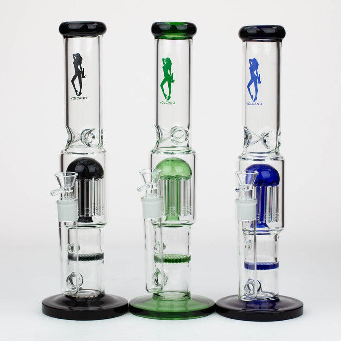 15" Volcano tree arm percolator and honeycomb diffuser glass bong [AK075] Bongs Canadian Distributor
