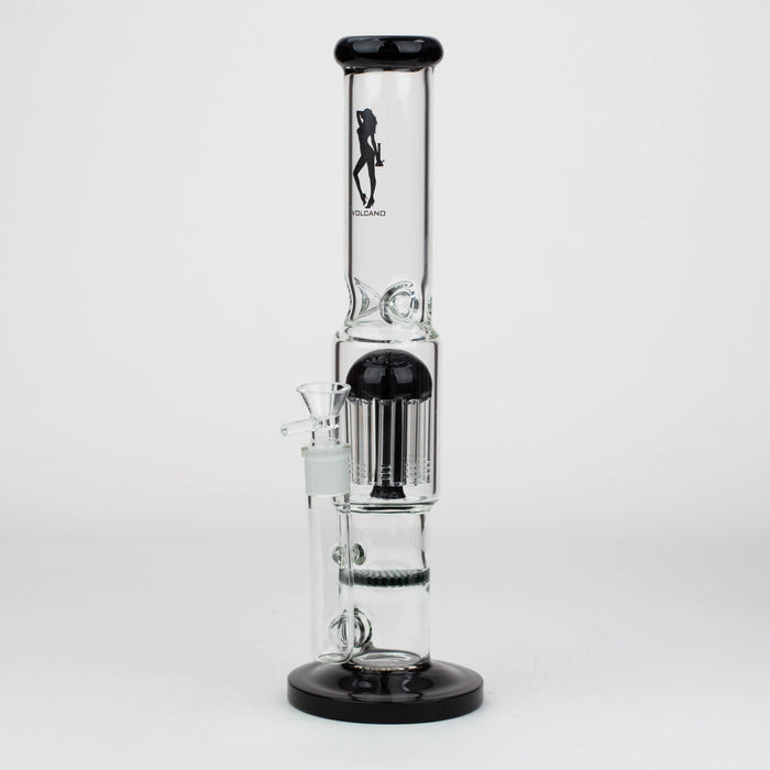 15" Volcano tree arm percolator and honeycomb diffuser glass bong [AK075] Bongs Canadian Distributor Black