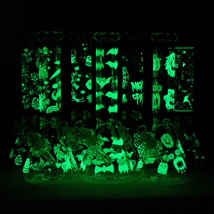 14" Glow in the dark 7 mm glass water bong [YG] Bongs Canadian Distributor