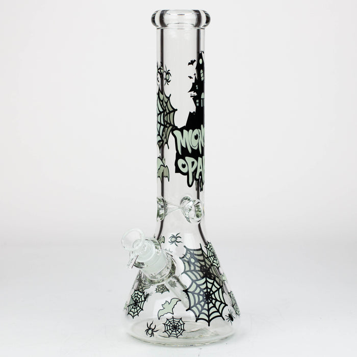 14" Glow in the dark 7 mm glass water bong [YG]